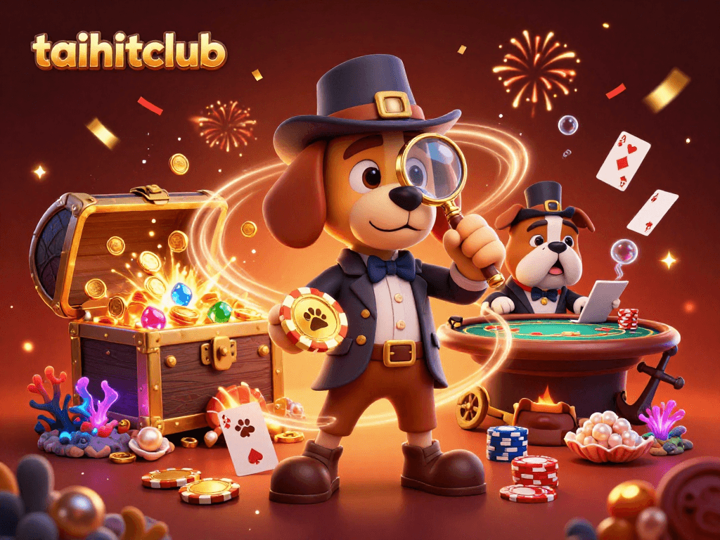 Join the taihitclub adventure with a dog detective uncovering poker treasures!
