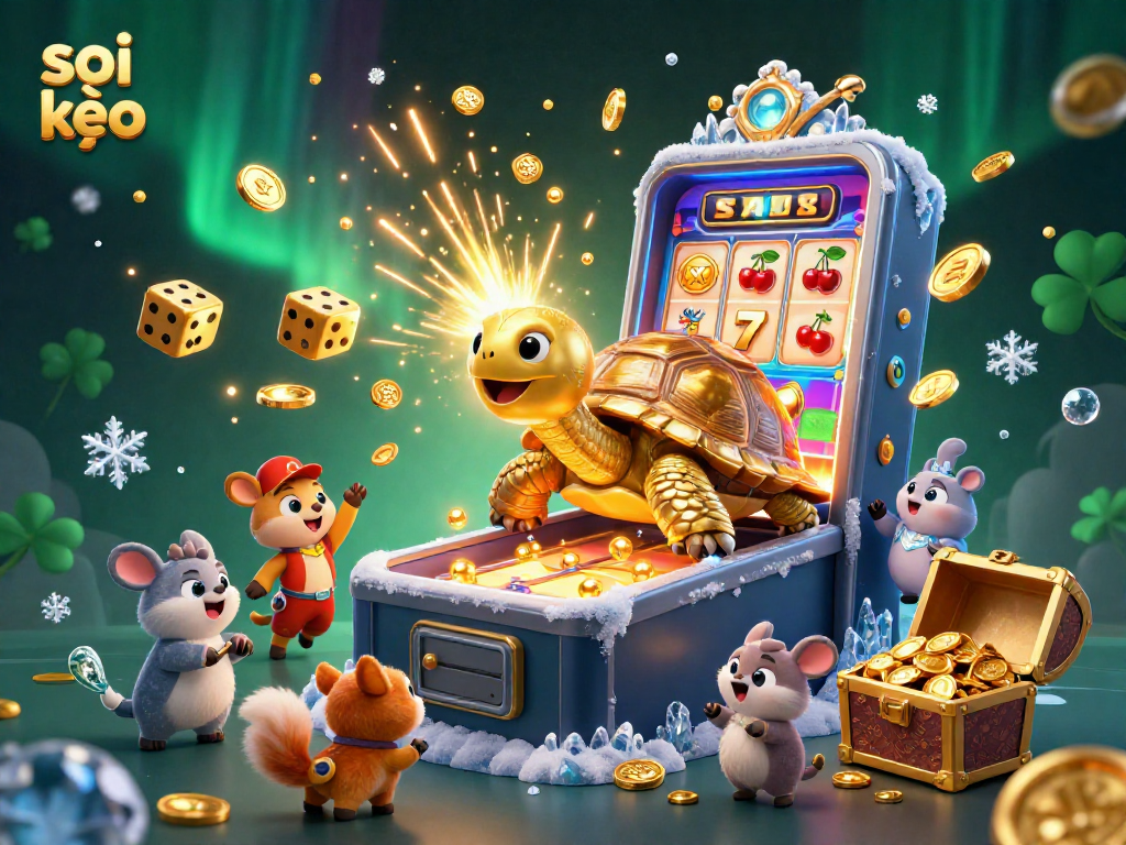 Engage in thrilling soi kèo gameplay with golden tortoise and exploding slot machine