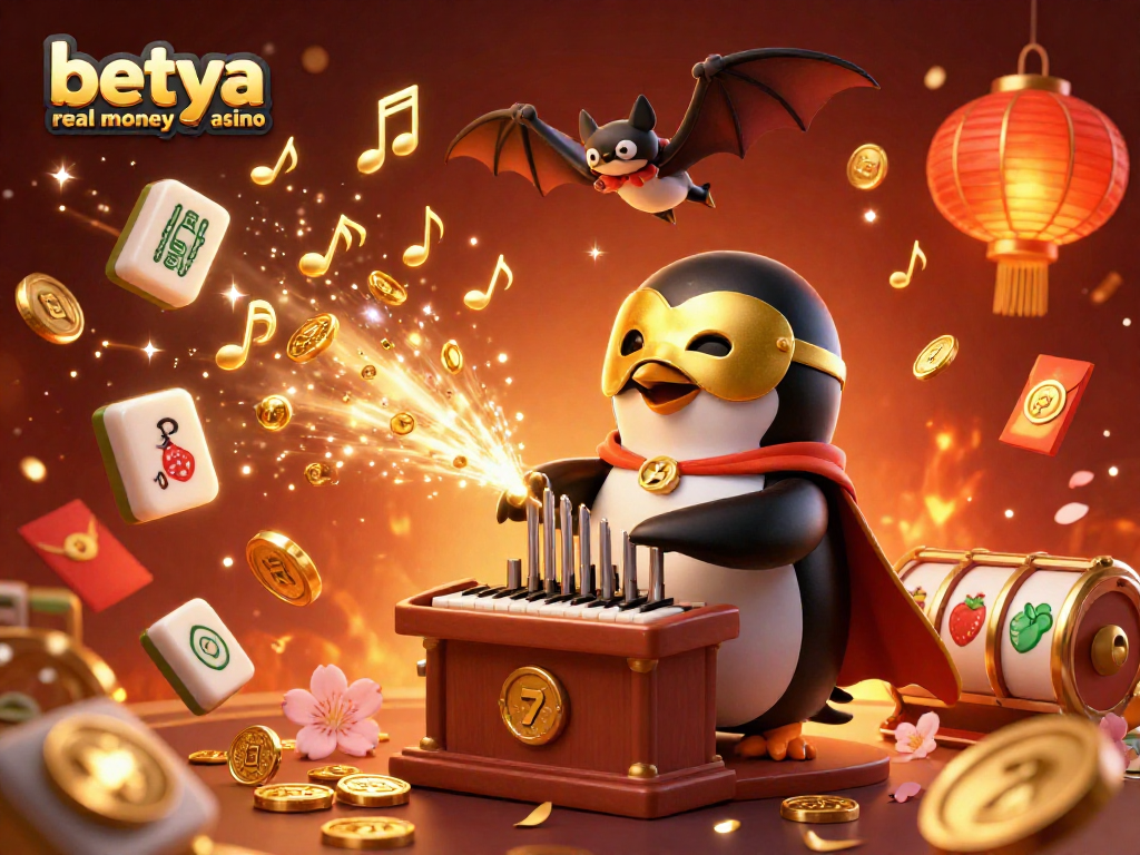 Experience winning at betya real money casino with a lively 3D illustration of gaming excitement.