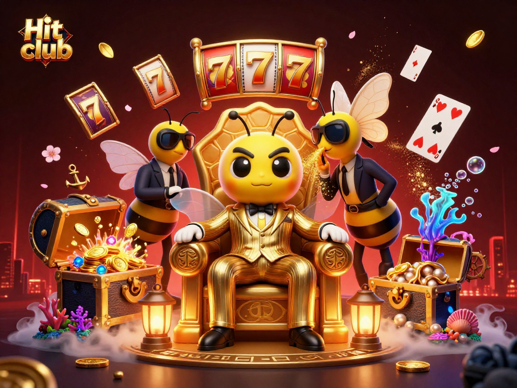 Engage in thrilling gameplay at Hit club with vibrant casino elements and animated characters.