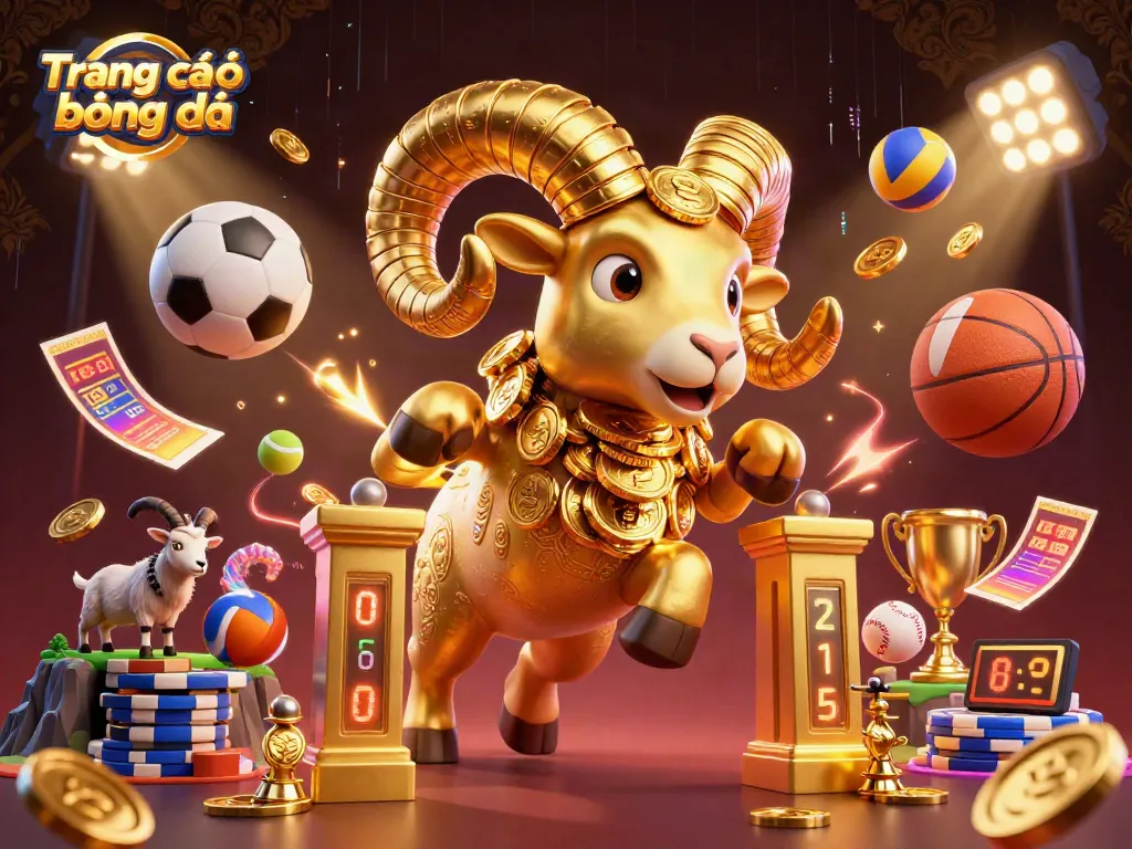 Engage in Trang cá độ bóng đá excitement with a dynamic 3D sports betting illustration featuring vibrant elements.