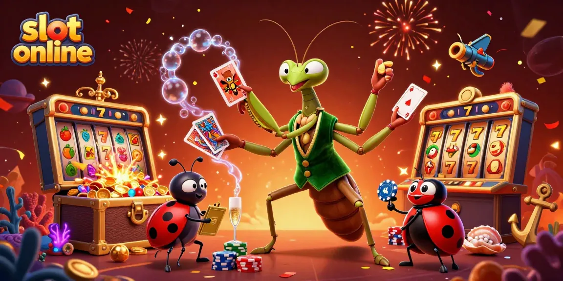 Jelajahi slot online dengan karakter menarik dalam suasana kemenangan di kasino digital yang meriah.