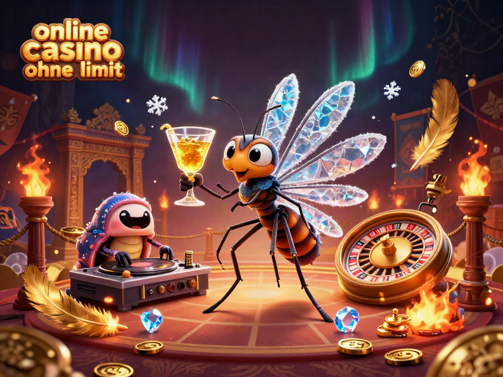 Engaging scene of an online casino ohne limit with unique characters and vibrant elements.