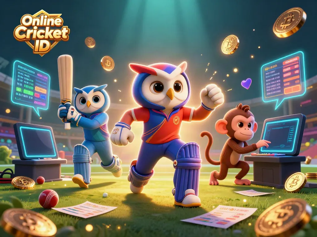 Experience the thrill of betting with an Online Cricket ID showcasing players and vibrant sports themes.
