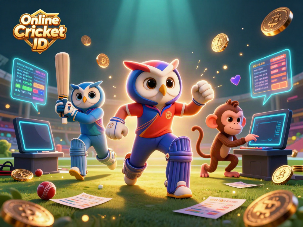 Experience the thrill of betting with an Online Cricket ID showcasing players and vibrant sports themes.