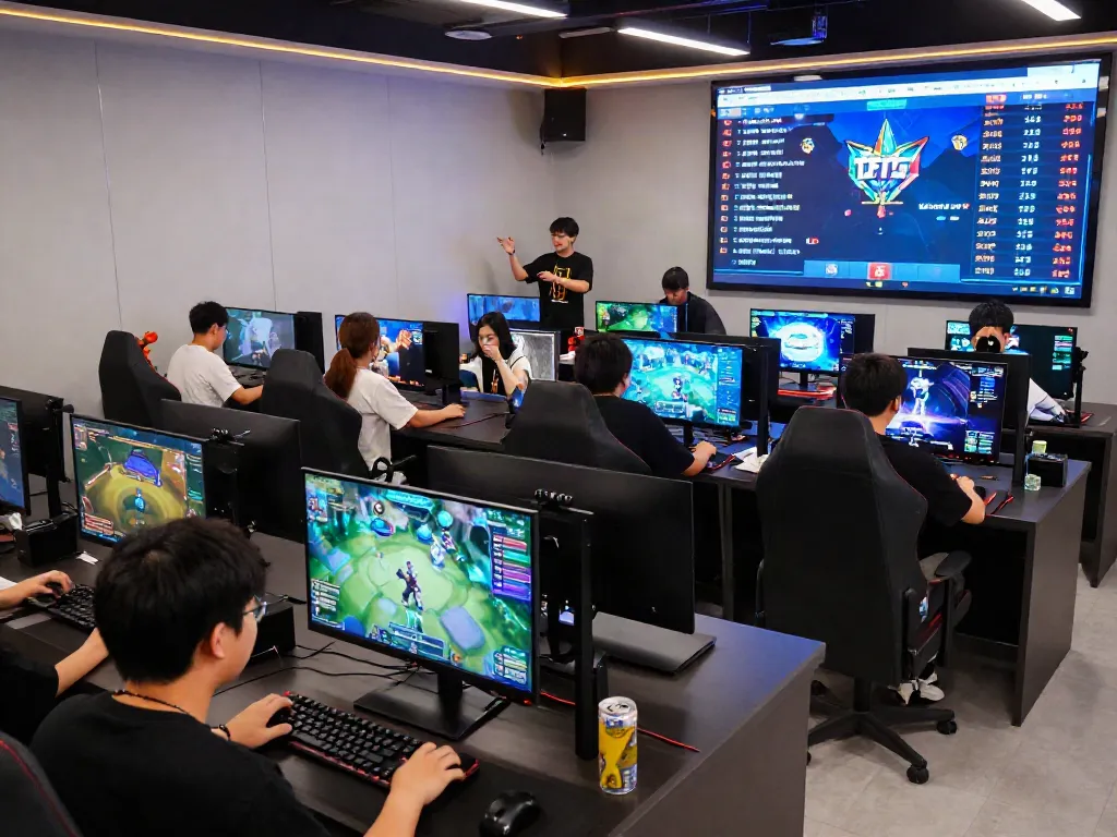 Players engaged in competitive gaming on luxury111's vibrant platform with colorful graphics and dynamic atmosphere.