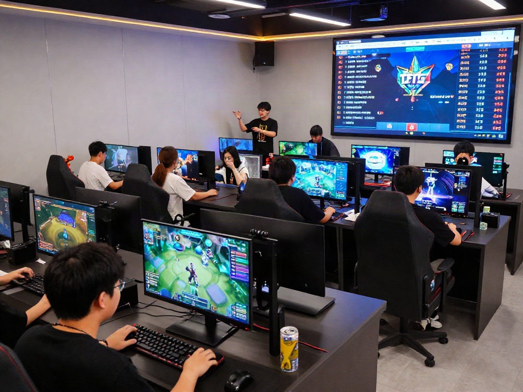 Players engaged in competitive gaming on luxury111's vibrant platform with colorful graphics and dynamic atmosphere.