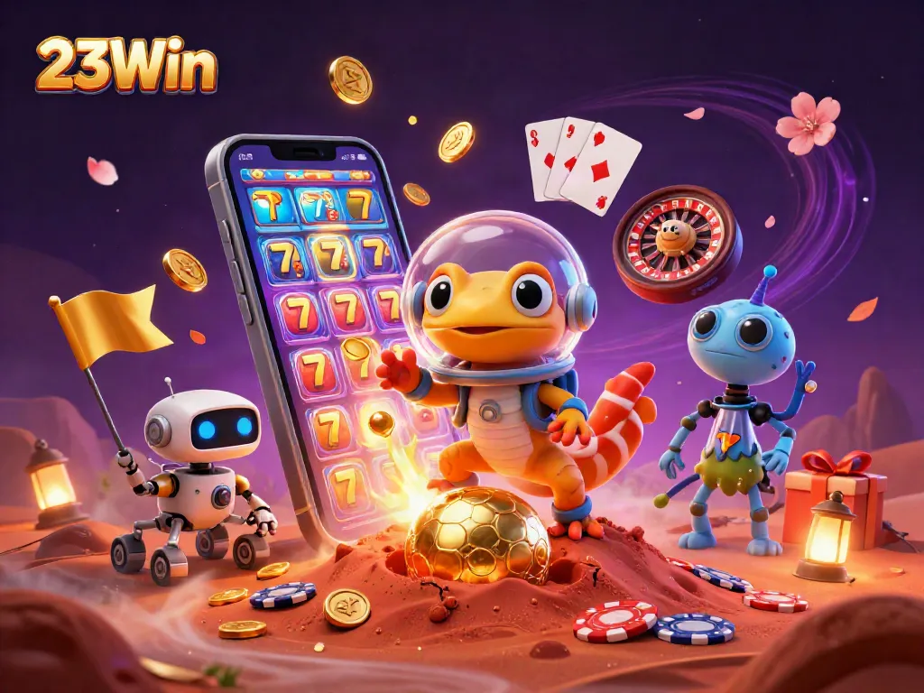 Experience thrilling gameplay with 23Win in a spectacular 3D Martian casino adventure.