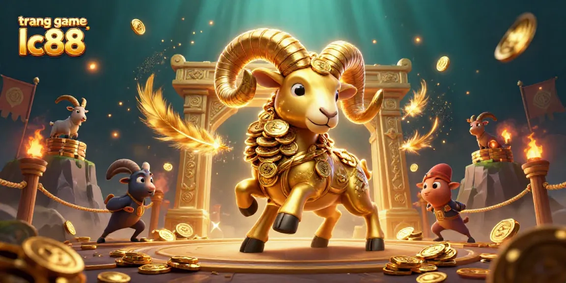 Experience the vibrant action at trang game lc88, where a golden ram charges through a dynamic casino arena.