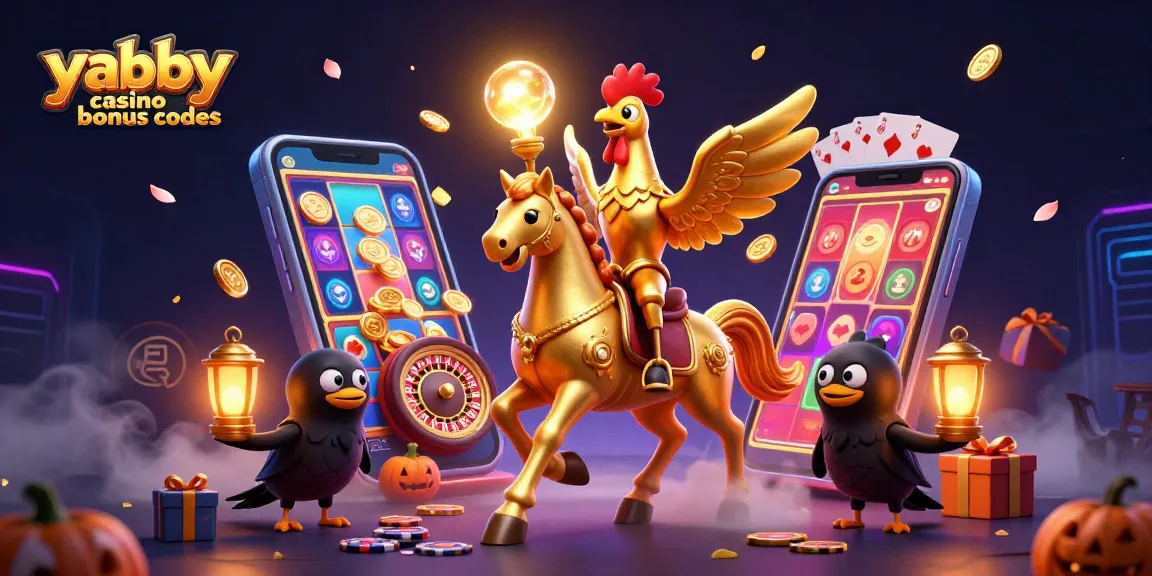Engage with Yabby Casino bonus codes through a dynamic 3D casino scene with animated characters and gaming elements.