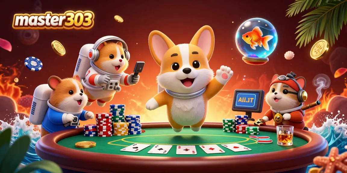 Master303 menghadirkan permainan kasino dengan corgi astronaut yang mengapung di ruang angkasa.