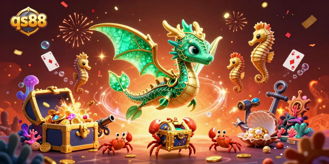 Experience the adventure of winning at qs88 with the emerald sea dragon guarding treasure and games.