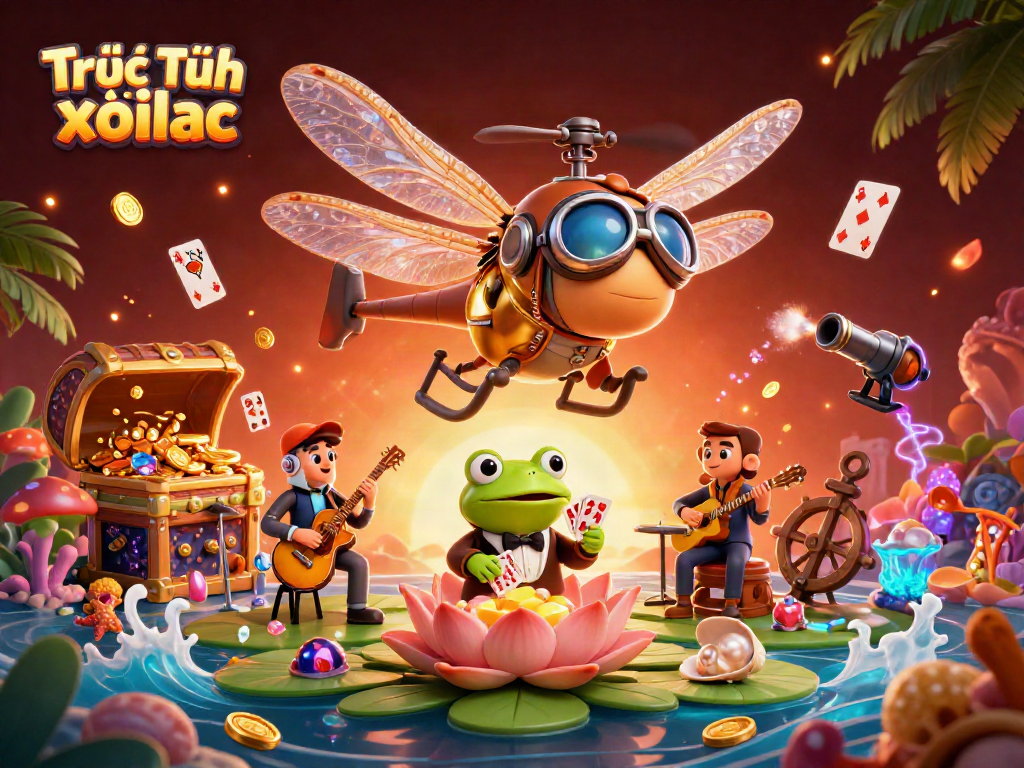 Experience Trực Tiếp xoilac magic with a dragonfly pilot and vibrant casino scene.