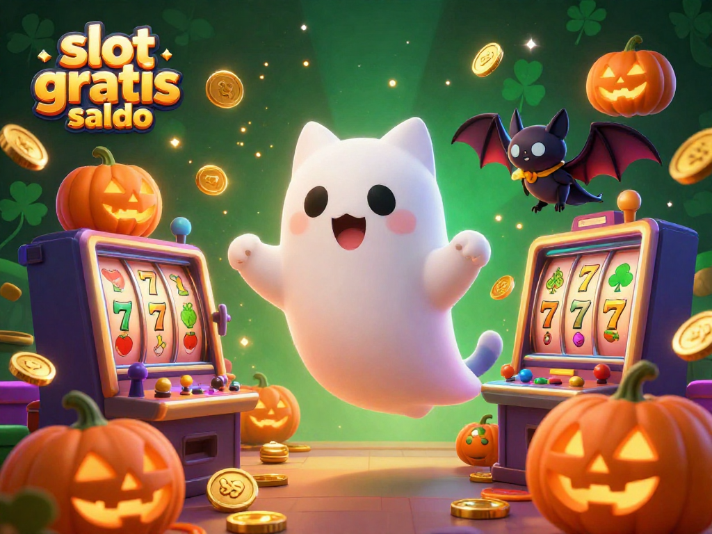 Win big with slot gratis saldo in this vibrant 3D casino scene featuring animated characters.