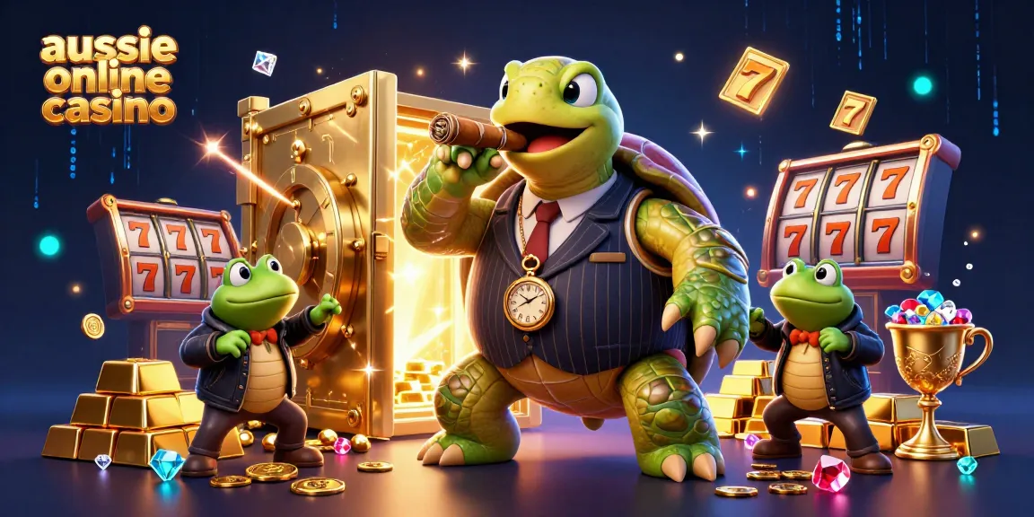 Engage with aussie online casino excitement featuring a snapping turtle mobster and bullfrog enforcers.