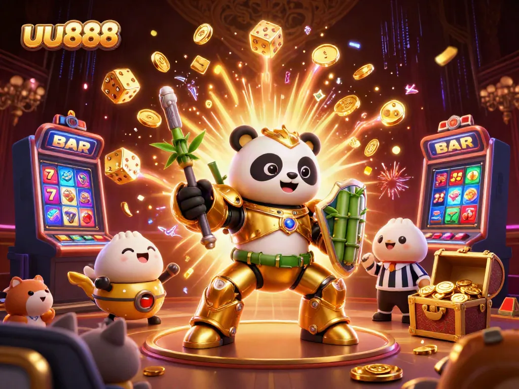 Experience thrilling gaming moments with uu888 in a vibrant casino-filled atmosphere.
