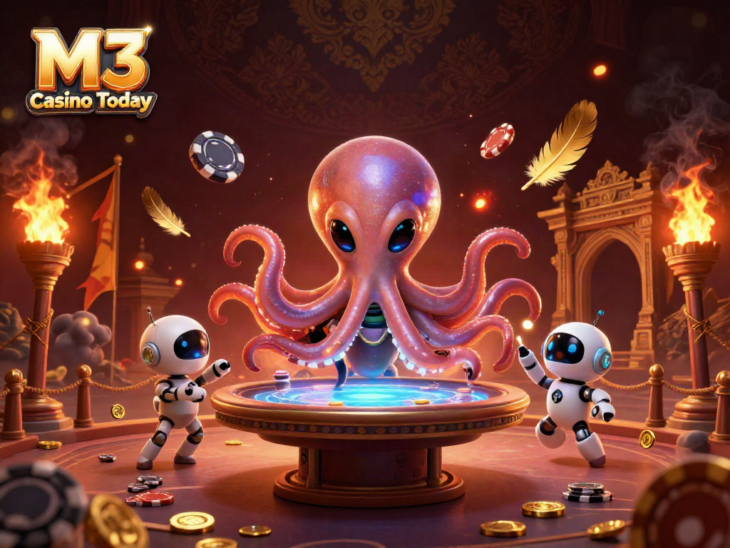 Engage in thrilling gameplay at M3 Casino Today with exciting poker tables and vibrant characters.