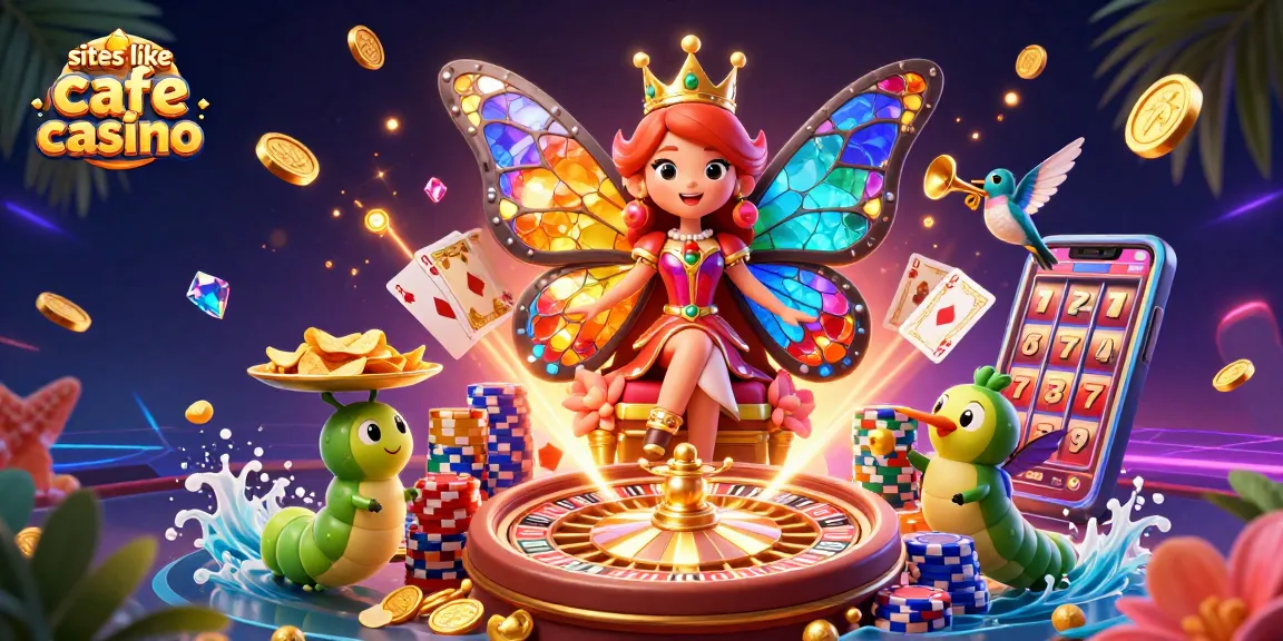 Experience gaming excitement with sites like cafe casino, featuring vibrant characters and casino elements.