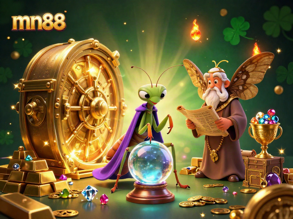 Engage in thrilling gaming at mn88 with vibrant fortune tellers and rich treasures surrounding them.