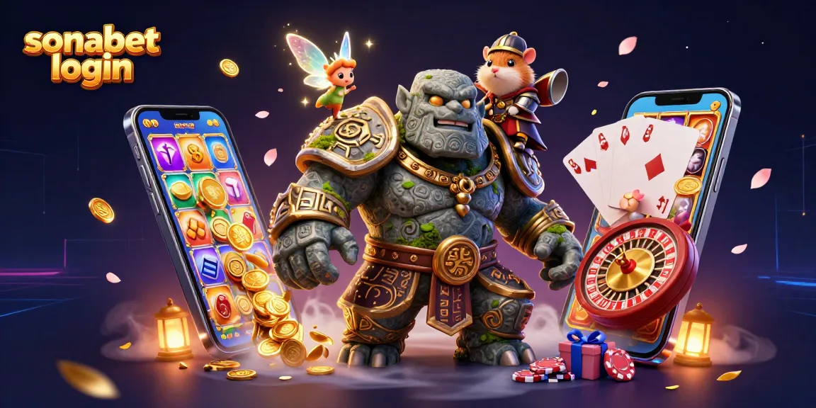 Experience sonabet login with vibrant characters and casino elements in a magical 3D setting.