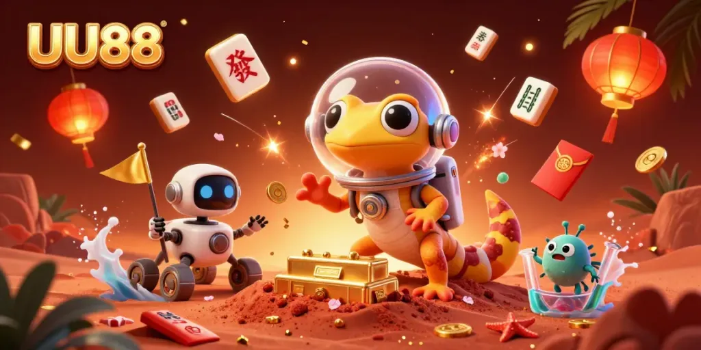 Experience the thrill of UU88's gaming universe with this vibrant Martian scene.