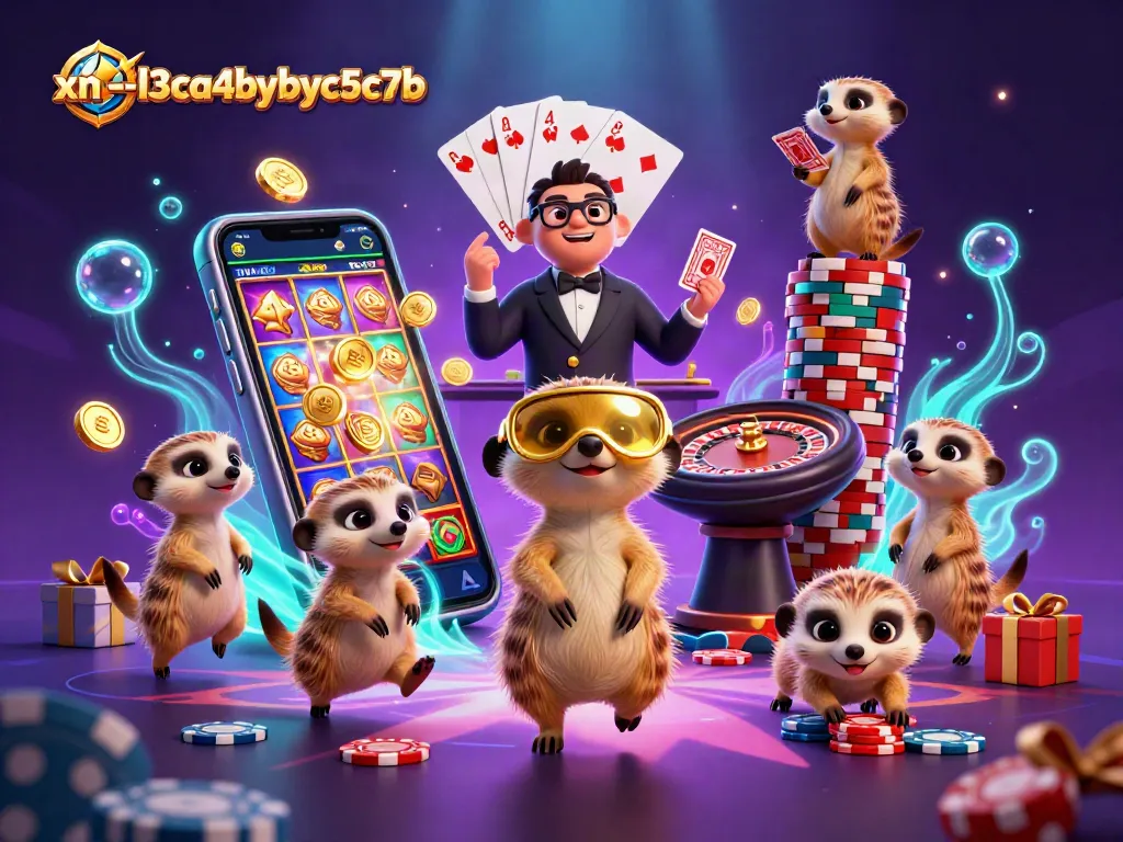 Experience thrilling gameplay at xn--l3ca4bybyc5c7b with lively meerkats in an elaborate casino setting.