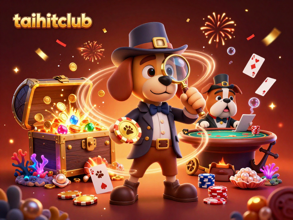 Join the taihitclub adventure with a dog detective uncovering poker treasures!