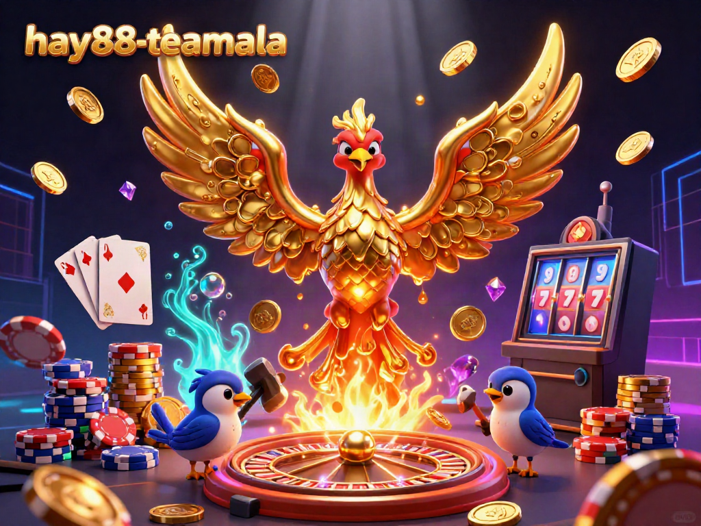 Experience thrilling moments in the hay88-teamala online casino with vibrant visuals of a molten phoenix.