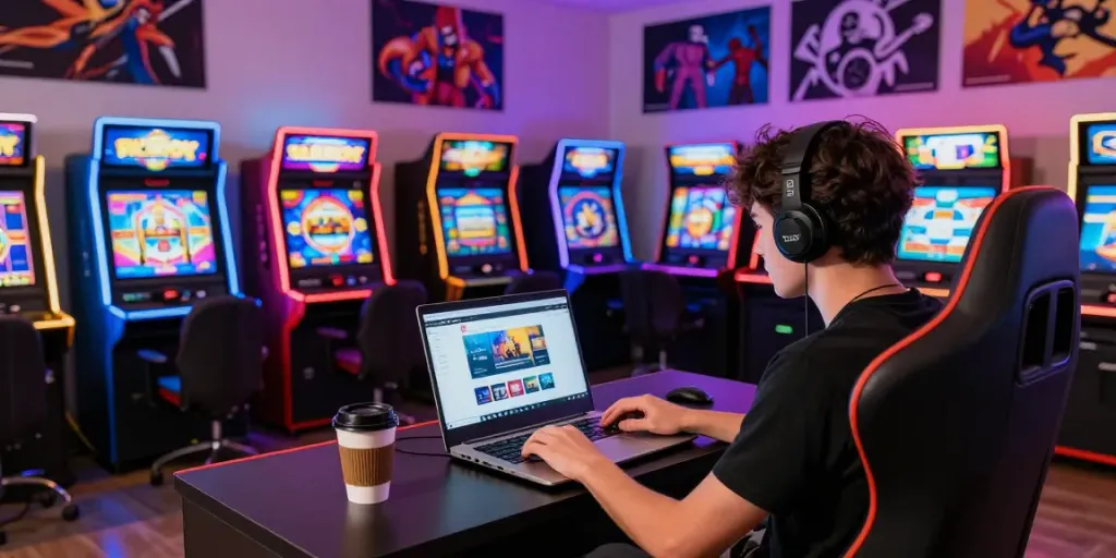 Engaging Yumetoto online gaming experience with vibrant decor and user interaction.
