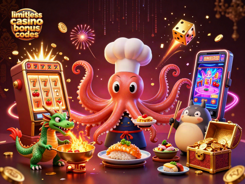 Experience thrilling gameplay with limitless casino bonus codes in this vibrant casino-themed illustration.