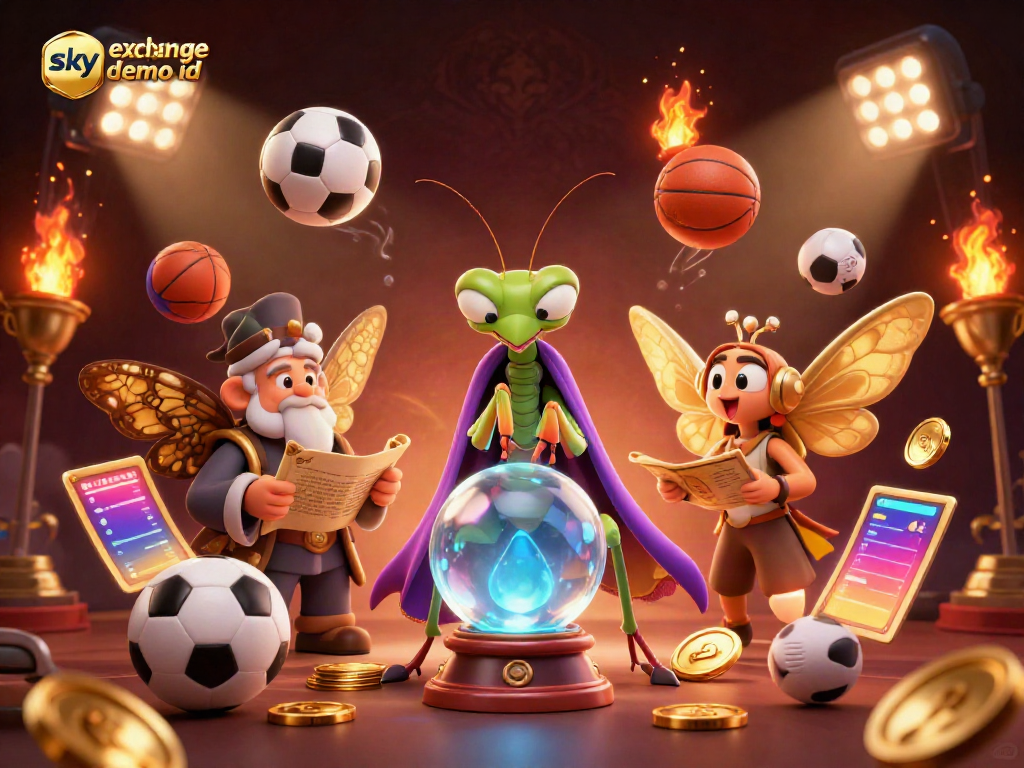 Engage with the dynamic realm of sports betting using the sky exchange demo id; a 3D cartoon scene reflects its mystical essence.