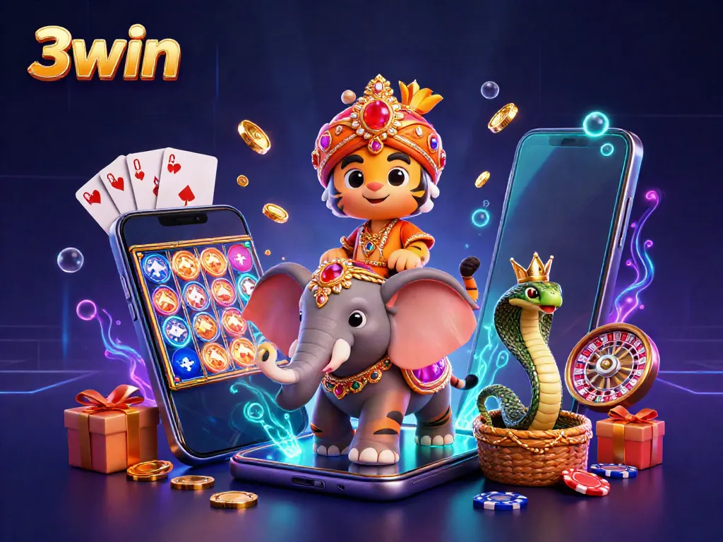 Experience exciting gaming at 3win with vibrant games, elegant characters, and dynamic casino elements.