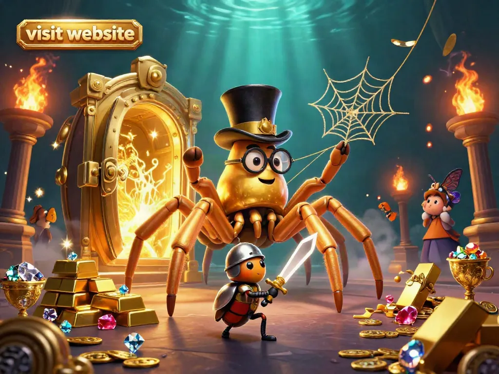 Visit website to explore an engaging 3D cartoon gambling scene with vibrant characters and elements.